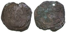 ARAB-SASANIAN: ‘Udayy, governor of al-Basra, Ca. AD 718-720. AE unit (2.66 gm; 17 mm). No mint. AH100, A-49N, Gyselen-99