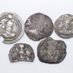 Group lot of 5 Sasanian coins