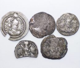 Group lot of 5 Sasanian coins