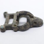 Parthian or Sasanian belt buckle in the shape of Ox, designed with turquoise
