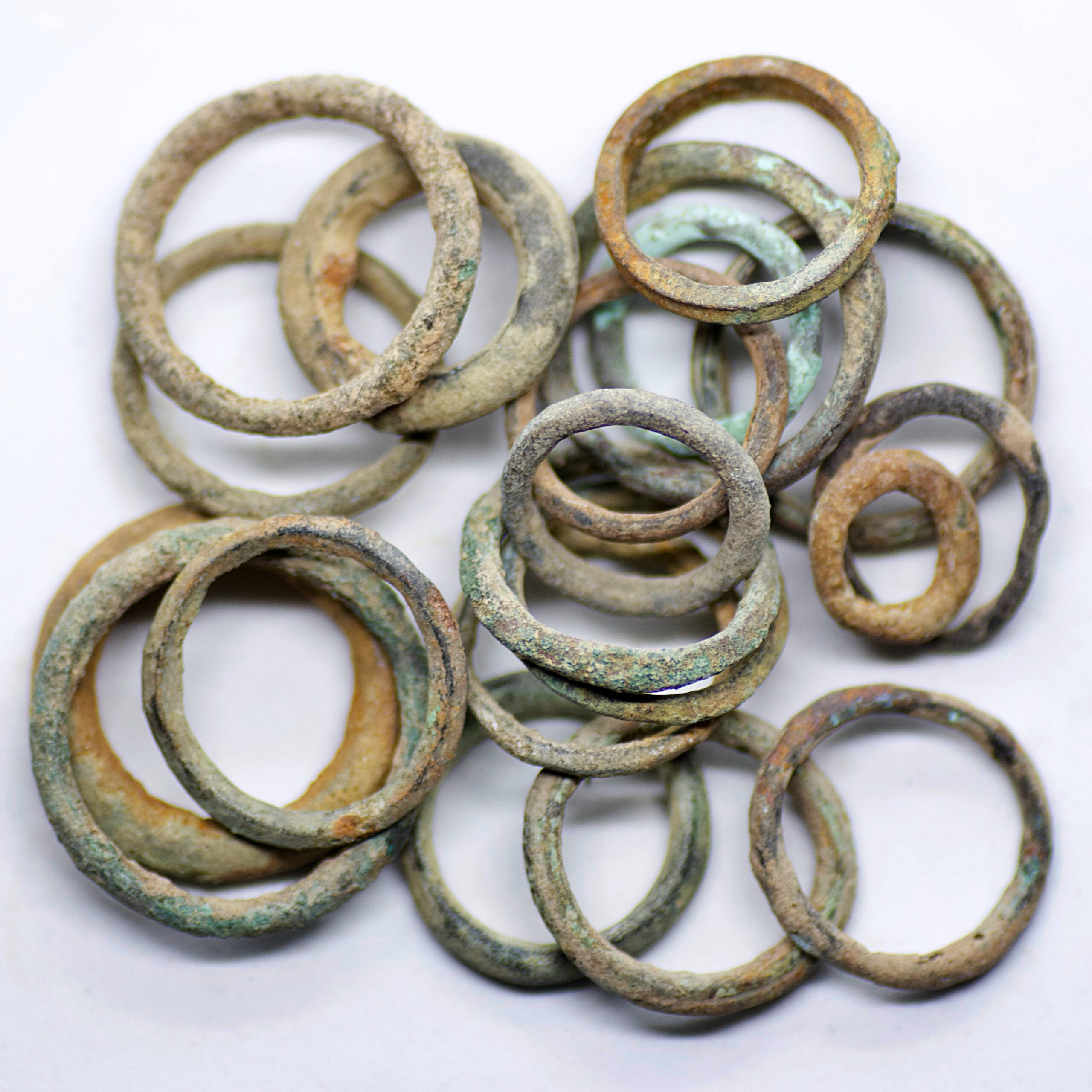 Group lot of 20 Ancient Bronze rings
