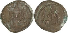 PARTHIAN EMPIRE. Vologases IV. Ca. A.D. 147-191. AE Dichalkon. Seleukeia on the Tigris.