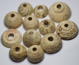 Lot of 12 Ancient Ivory spindle whorl