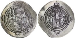 SASANIAN EMPIRE. Khusrau II AD 590-628 . AR Drachm. DA Mint, Year 33