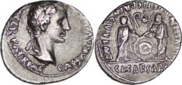 Roman Imperial. Augustus (27 BC-AD 14). AR Denarius. Lugdunum