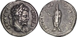 727 Roman Empire. Septimius Severus (193-211). AR Denarius - Rome. R/ Emperor standing