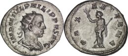 Roman Empire. Philip II. AD 247-249. AR Antoninianus. Rome mint. Struck AD 248. R/ PAX