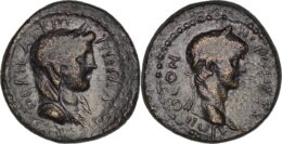 Roman Provincial.AEOLIS. Kyme. Nero, with Agrippina II (54 - 68). Æ