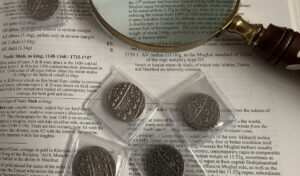 studying ancient coins