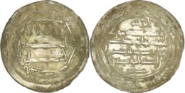 ABBASID: Al-Mahdi AD 775-785. AR Dirham. al-Haruniya  mint. AH160. citing  Khuzayma