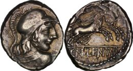 Roman Republic. Cornelius. Cn Cornelius Lentulus Marcellinus. AR Denarius