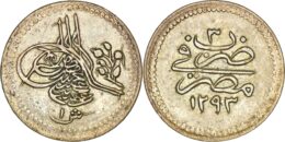 Ottoman Empire. Abdul Hamid II AR 1 Qirsh - Bir kuruşluk. Misr (Cairo) mint, dated AH 1293 and RY 3