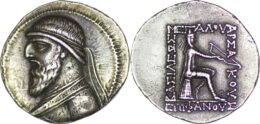 Parthian Empire. Mithradates II. 123-88 BC. AR Tetradrachm. Seleukeia mint. Sellwood 24.1.