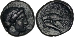 Moesia. Istros (Circa 280-200 BC) Æ. sea eagle left, grasping dolphin