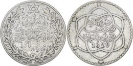 Morocco. Abd al-Hafid (1908-1912). AR 5 Dirhams. Paris. 1329 (1911)