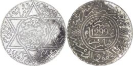 1680 Morocco. Moulay al-Hasan I (1873-1894). AR 10 Dirham. Paris mint. 1299 (1882)
