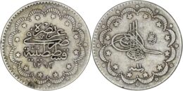 1684 Ottoman Empire. Abdul Hamid II (1876-1909). AR 5 Kurush. Constantinople. 1293// 11