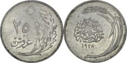 1688 Turkey. Nickel 25 Kurush. 1928