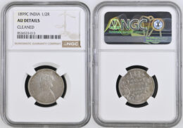 1719 British-India. Victoria (1837-1901). AR 1/2 Rupee. 1899 C
