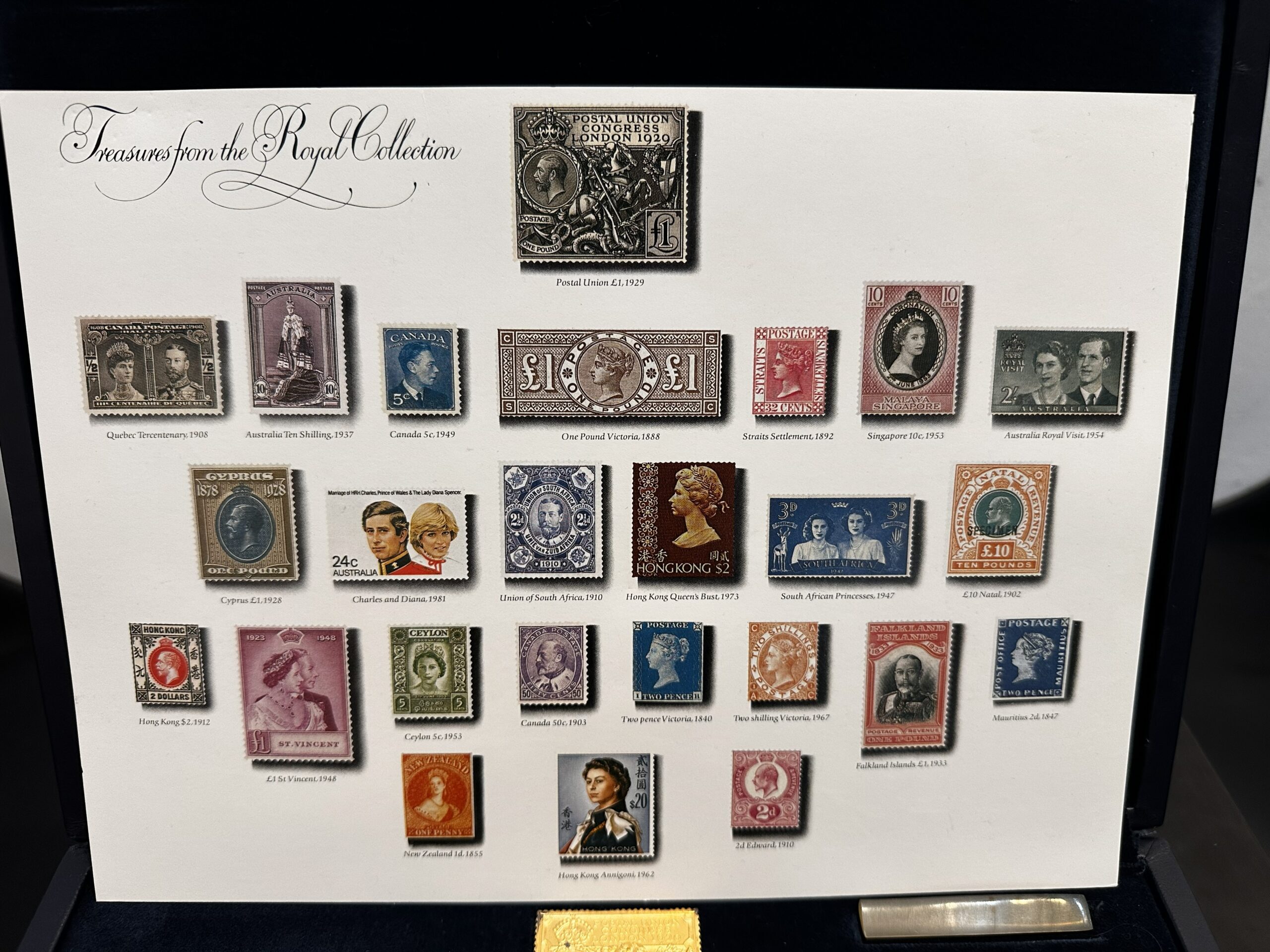 The Royal Collection hallmarked silver-gilt stamps - Image 7