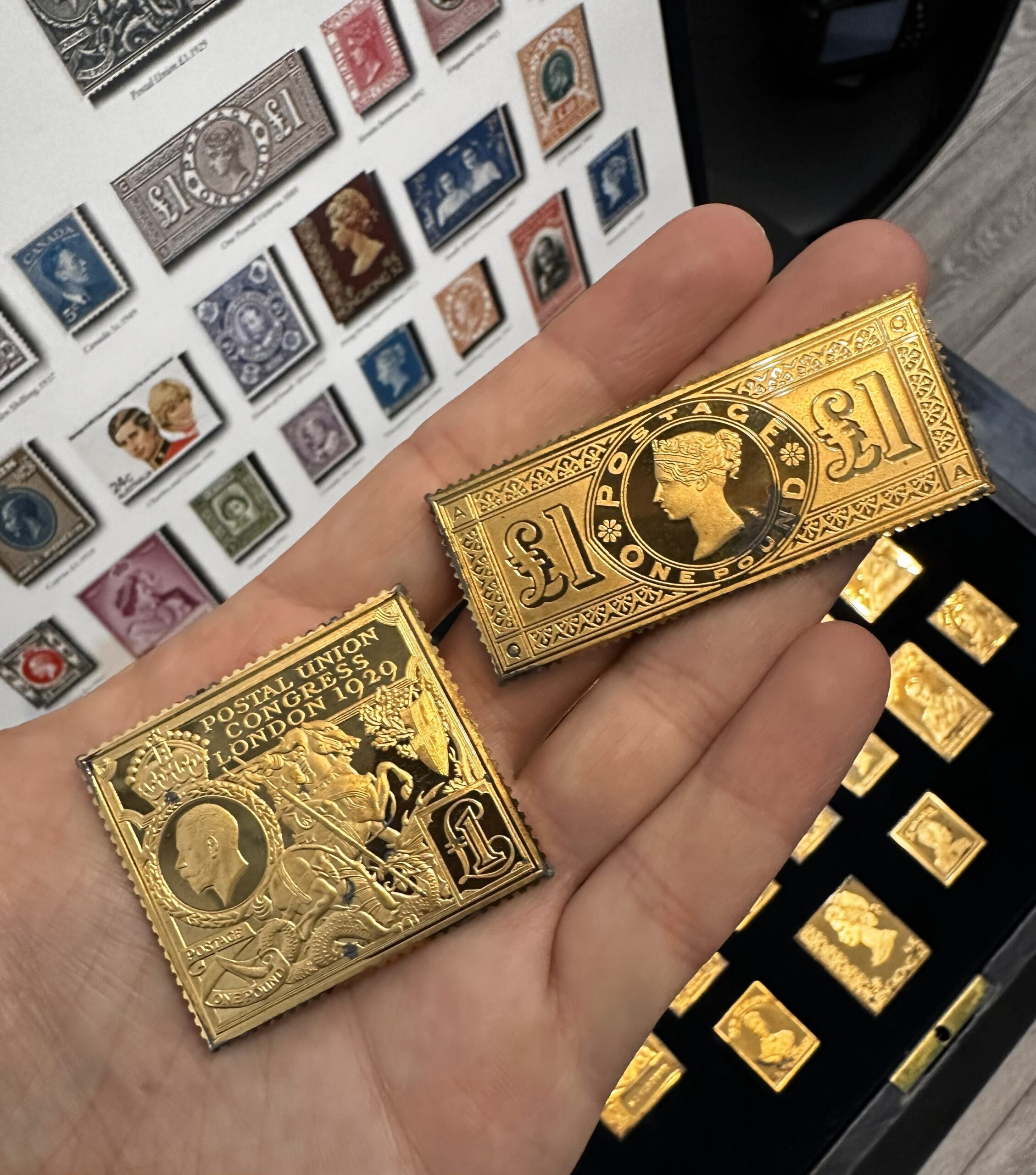 The Royal Collection hallmarked silver-gilt stamps - Image 5