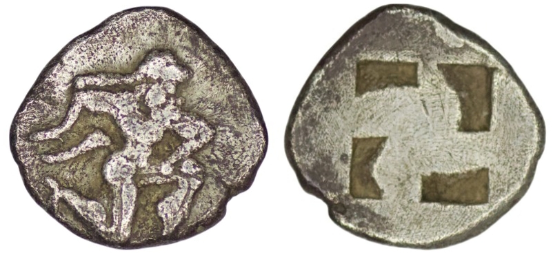 Thrace. Thasos. (500-480 BC). AR Trihemiobol