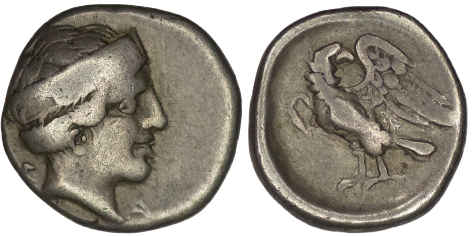 Elis. Olympia (109/110th Olympics, 344-340 BC). AR Hemidrachm