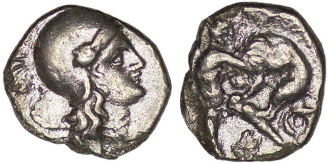 Calabria, Tarentum. (Circa 325-280 BC). AR Diobol