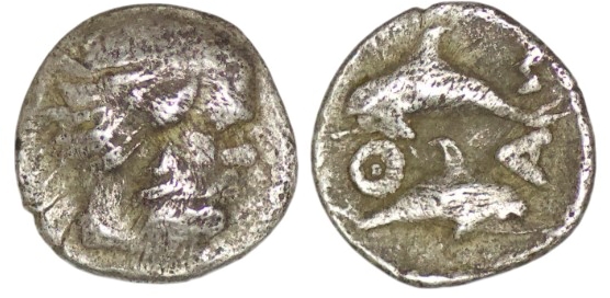 Thrace. Thasos (Circa 400 BC). AR Obol