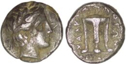 Macedon. Chalkidian League . (Circa 398-352 BC). AR Diobol