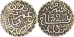 Morocco. Abdelaziz (1894-1908). AR 1/2 Dirham. AH 1321 (1903)