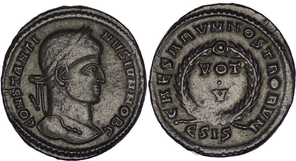 Roman Empire. Constantine II. As Caesar (AD 316-337). Æ Follis. Siscia mint