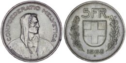 Switzerland. Silver 5 Francs. 1965 B