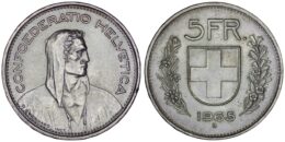 001-67.jpg Switzerland. Silver 5 Francs. 1965 B