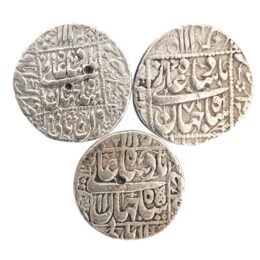 Mughal Empire. Shah Jahan. Lot of 3 AR Rupees