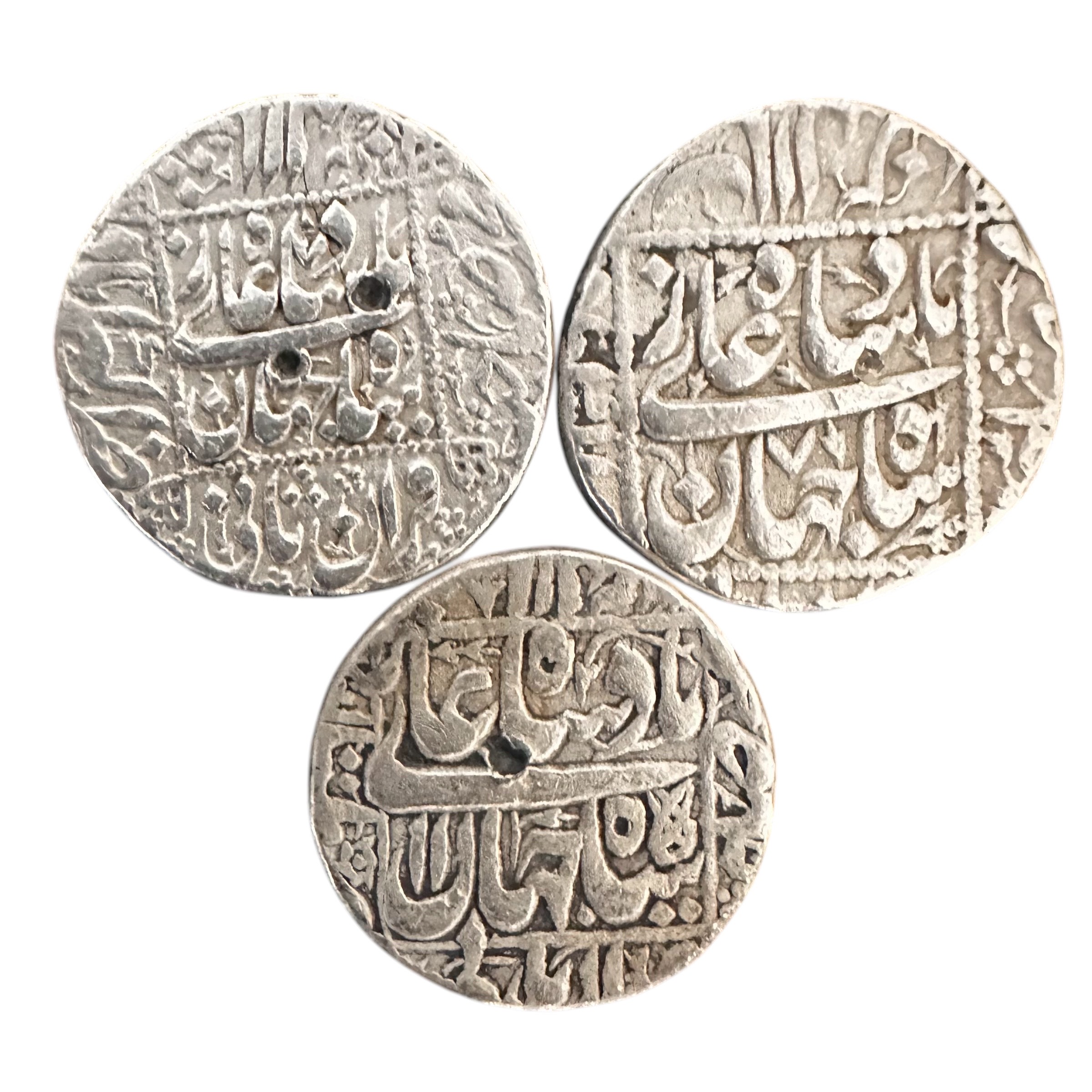 Mughal Empire. Shah Jahan. Lot of 3 AR Rupees