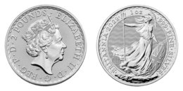 ukbsb221c-obverse-side United Kingdom. Silver Britannia. 2022. 1 oz .999.