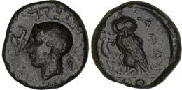 Camarina (Circa 410-405 BC). Æ Tetras