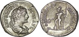2167 Roman Imperial. Caracalla (AD 198-217). AR Denarius. Rome. 205 AD