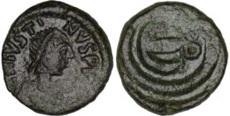 Byzantine Empire. Justinian I the Great (AD 527-565). Æ Pentanummium. Constantinople
