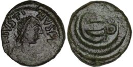 Byzantine Empire. Justinian I the Great (AD 527-565). Æ Pentanummium. Constantinople