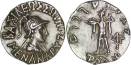 Baktria. Indo-Greek Kingdom. Menander I Soter (Circa 155-130 BC). AR Drachm
