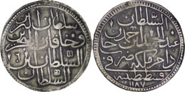 Ottoman Empire. Abdul Hamid I (1774-1789). AR 2 Zolota. Constantinople. AH 1187, year 6