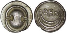 Boeotia. Thespiai. (Circa 375 BC). AR Obol