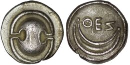 Boeotia. Thespiai. (Circa 375 BC). AR Obol