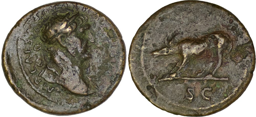 2293 Roman Provincial. Trajan (AD 98-117). Æ Semis. Rome. After 109