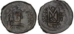 Byzantine Empire. Maurice Tiberius (582-602). Overstrike Æ Follis. Nicomedia