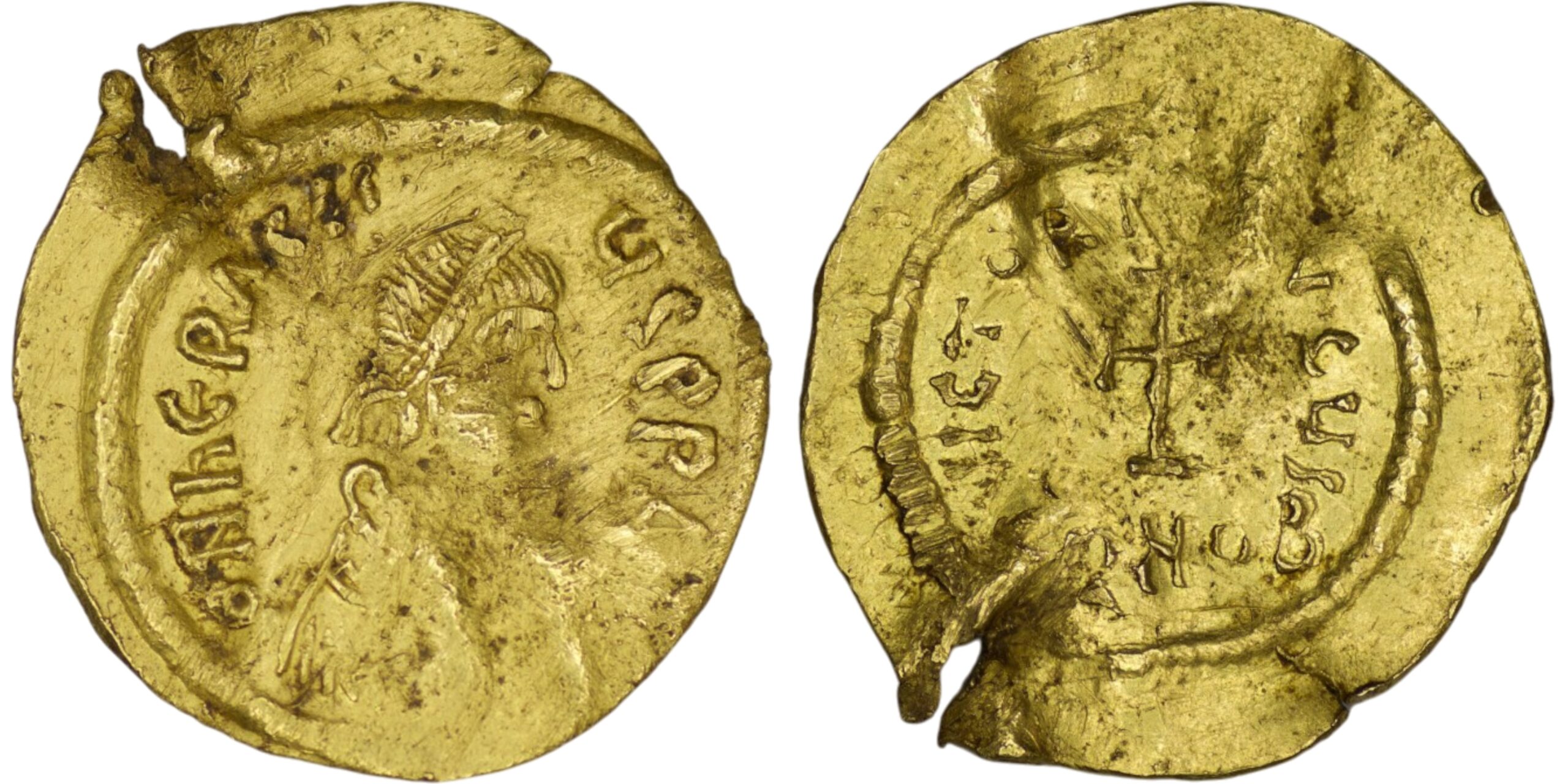 Byzantine Empire. Heraclius (610-641). AV Tremissis. Constantinople. 6th officina. Struck 610-circa 613