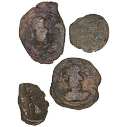 Arab Sasanian. Lot of 4 Æ Pashiz