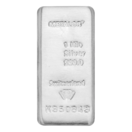 Metalor 1kg Cast Silver Bullion Bar